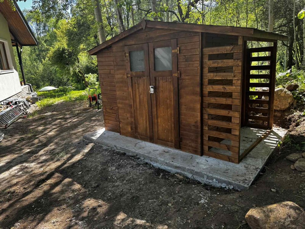 Къщичка за инструменти с навес за дърва - Image 3