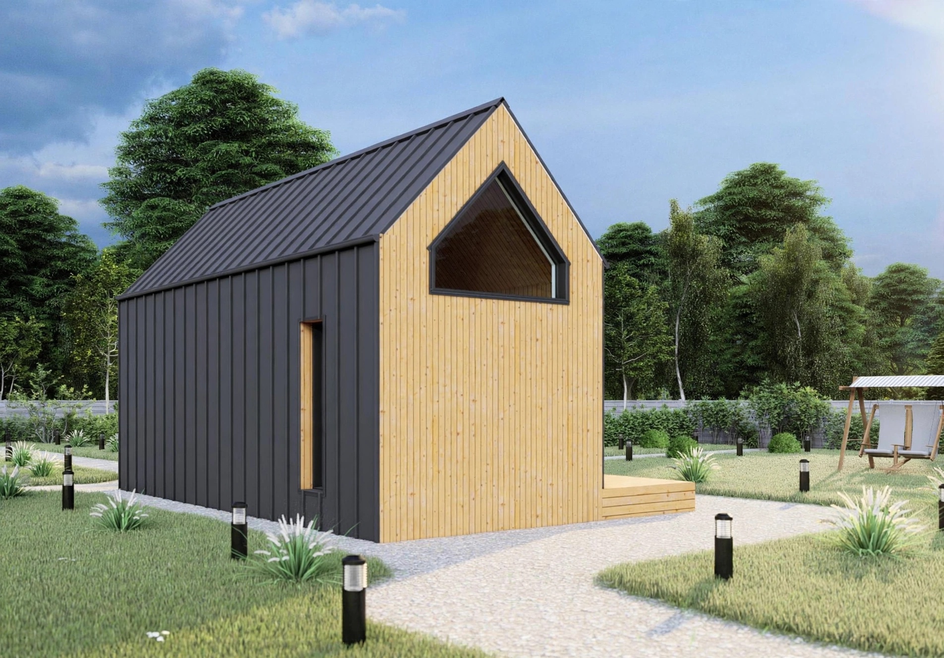 28.00 м2 +15.76 м2 Дървена Сглобяема Къща Barn House - Image 5