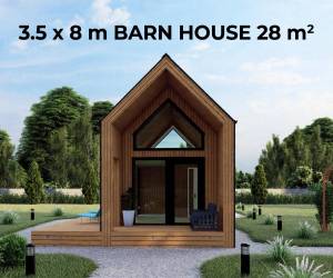 28.00 м2 +15.76 м2 Дървена Сглобяема Къща Barn House